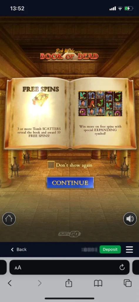 Start playing the slot of your choice.