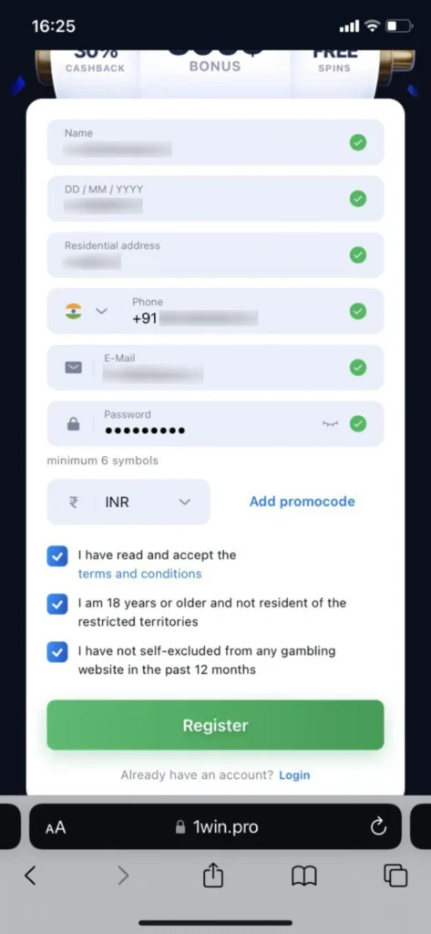 Create a mobile casino account.