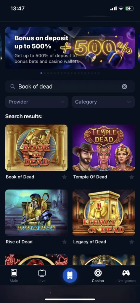 Find a video slot that interests you.