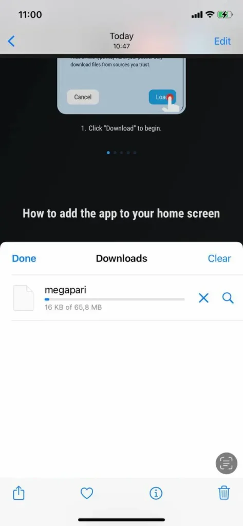 Finish downloading and install the app.