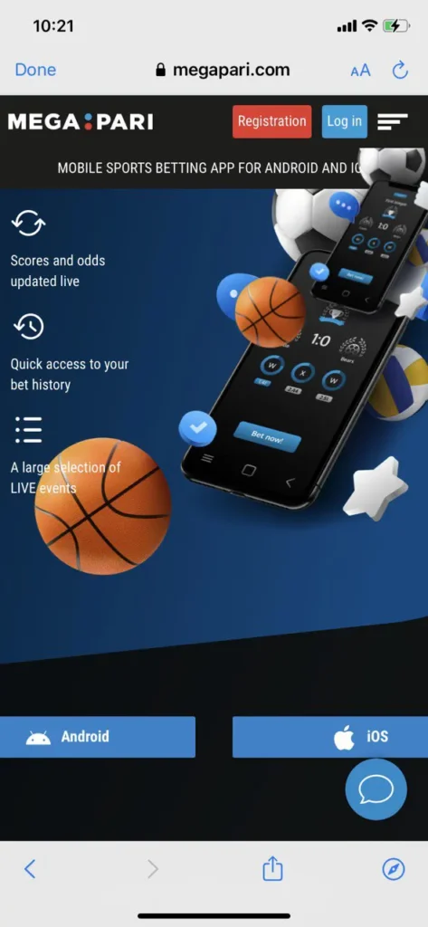 Click the 'iOS' button to download the app.