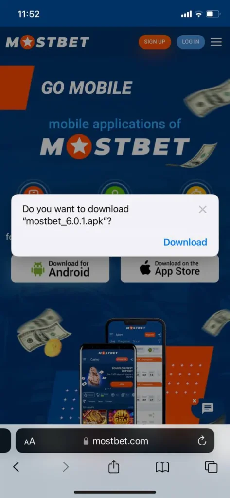 Download an Apk file.