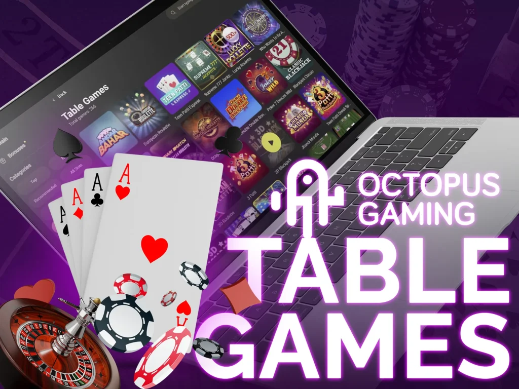 Expore table games from the Octopus Gaming provider!
