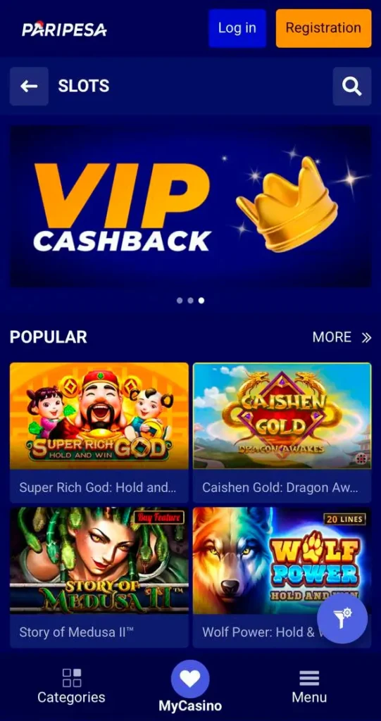 Slots at Paripesa.