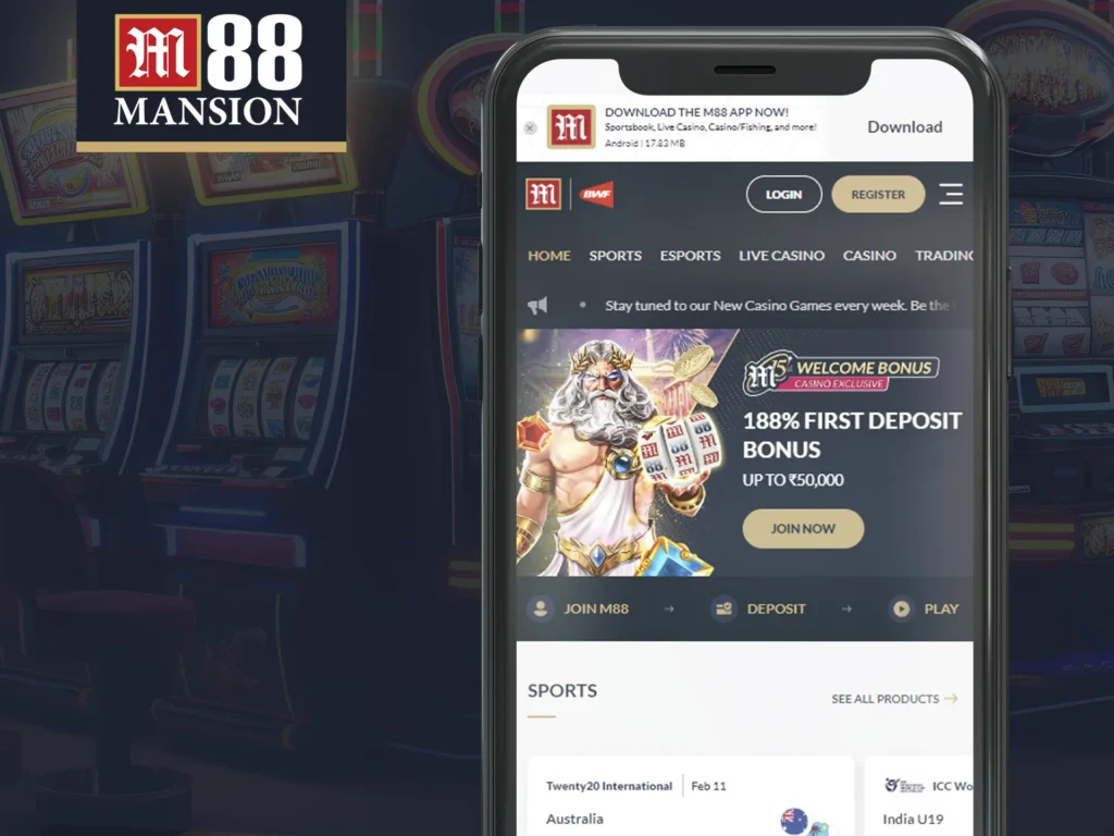 M88 offers mobile website for easy access.
