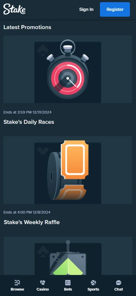 Stake gives generous bonuses to its players.