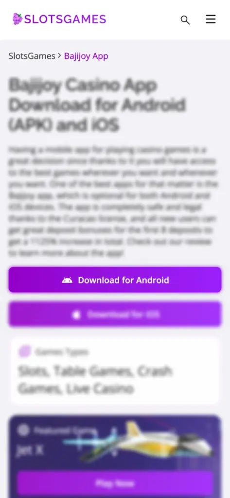Visit Bajijoy by pressing the button.