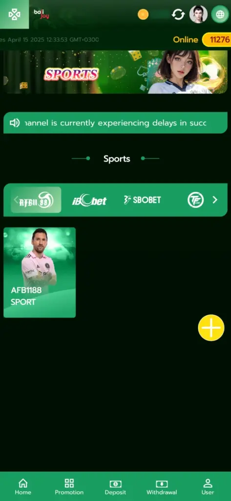 You can place bets on sports with Bajijoy app.