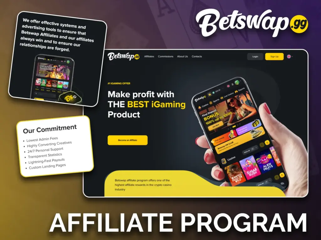 Take part in the Betswap affiliate program and increase your income.