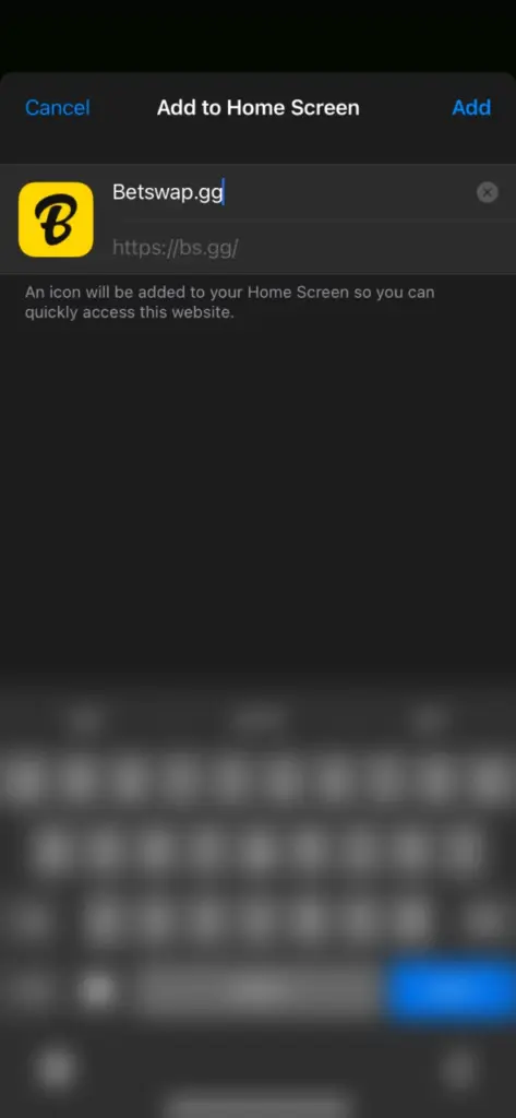 Betswap web app will be available on your home screen.
