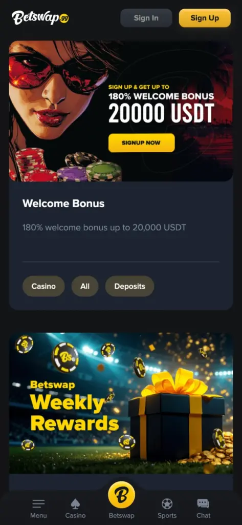 Go to Betswap app and get generous bonuses.