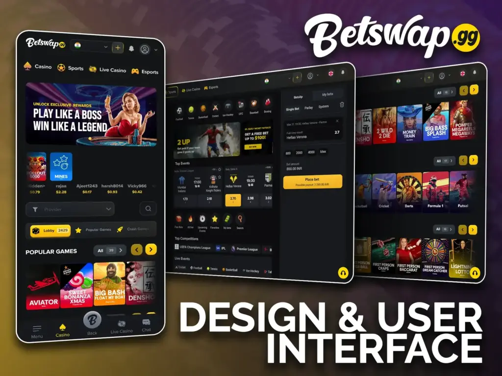 Enjoy a modern and user-friendly interface of Betswap casino.