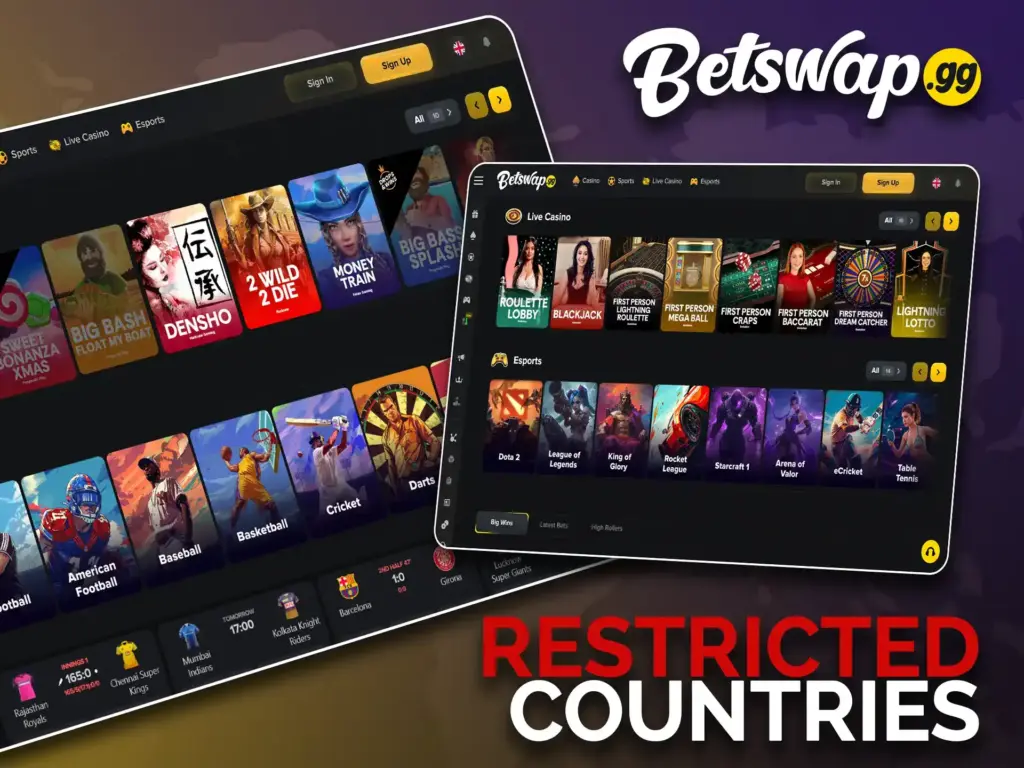Betswap casino services are not available in some countries.