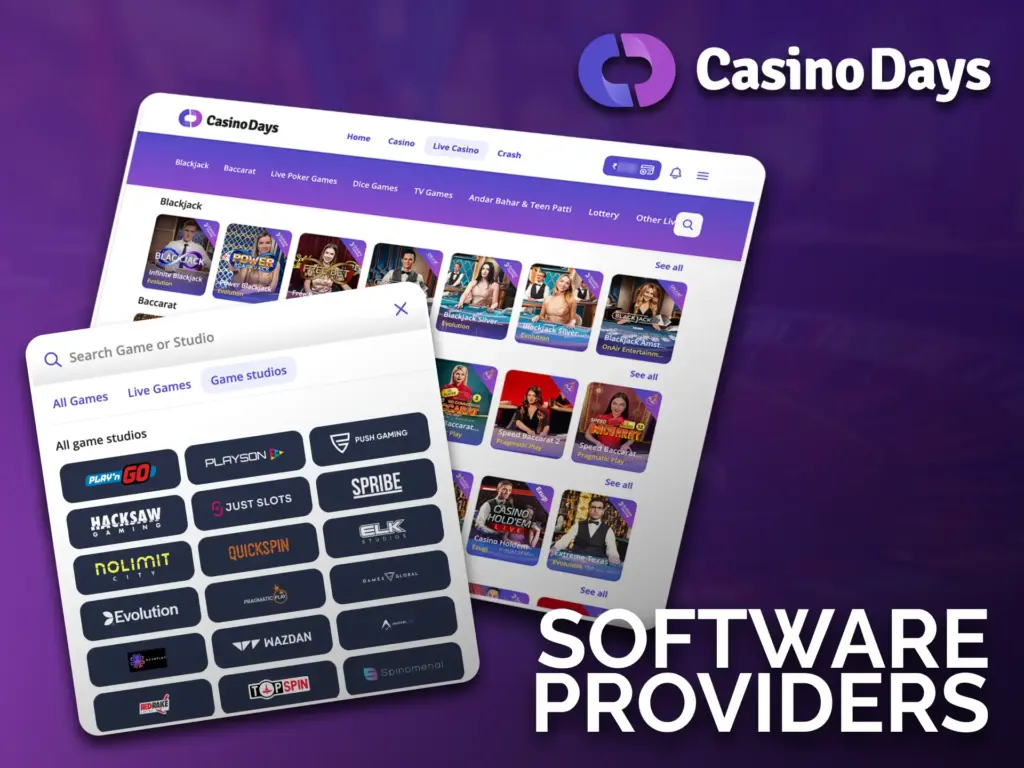 A wide selection of providers is available at Casino Days.