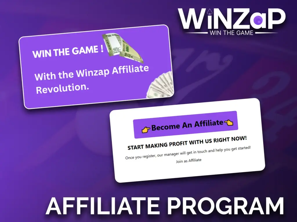 Start earning passive income with Winzap's affiliate program.