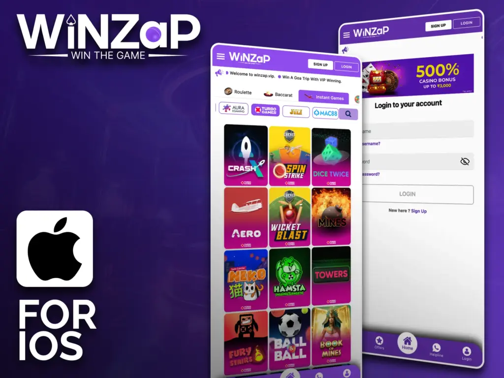 iOS users have access to the full range of Winzap app features.