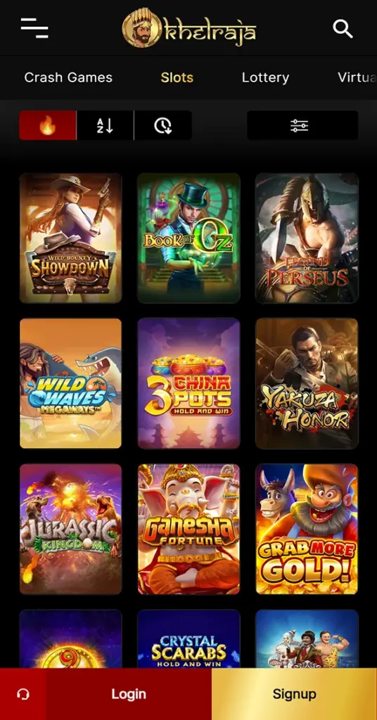 The slots section of the Khelraja app will give you an unforgettable experience.